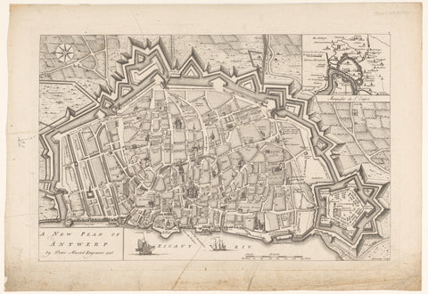 Map of Antwerp, R. Benning, 1746 Canvas Print