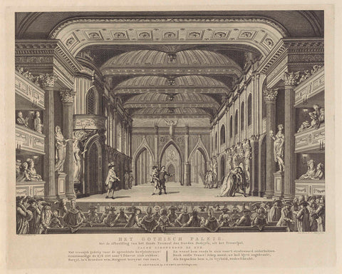 Theatre with stage set: The Gothic Palace, Izaak Jansz. de Wit, 1787 Canvas Print