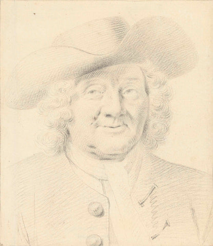 Portrait of a man with a hat, Cornelis Pronk, 1701 - 1759 Canvas Print