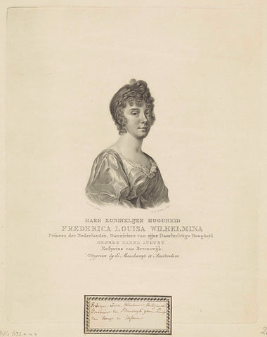 Portret van Louise, prinses van Oranje-Nassau, Willem van Senus, 1806 - 1834 Canvas Print