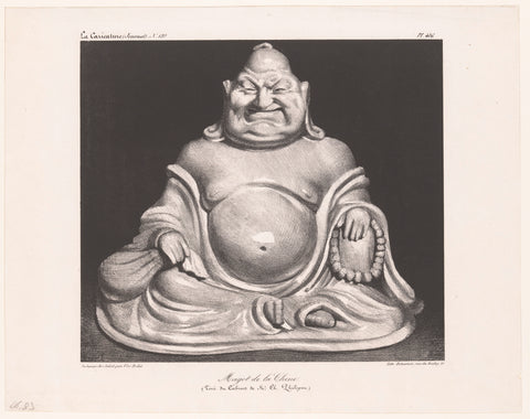 Caricature of a Chinese Buddha statue, Honoré Daumier, 1834 Canvas Print