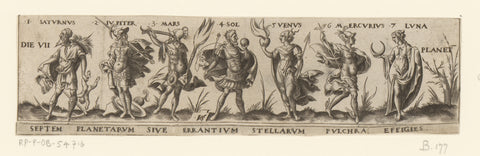 Frisian with personifications of the seven planets, anonymous, 1524 - 1612 Canvas Print