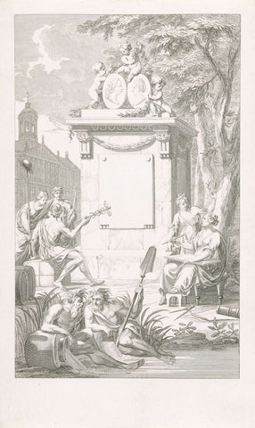 Title print for the print series of the collection of William V and Wilhelmina of Prussia in Amsterdam, 1768, Reinier Vinkeles (I), 1772 Canvas Print