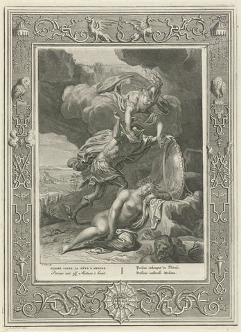 Perseus doodt Medusa, Bernard Picart (workshop of), 1730 Canvas Print