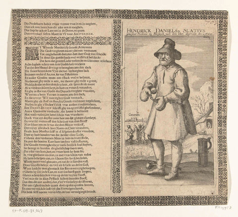 Henricus Slatius, with handcuffs and foot cuffs, 1623, anonymous, 1623 Canvas Print