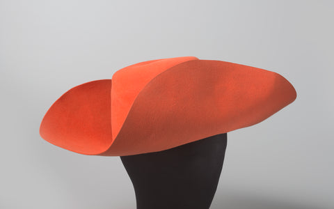 Hat of orange felt with round bol and stew rim, Coquelicot (possibly), c. 1958 - c. 1962 Canvas Print