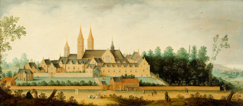 View of the Abbey of Egmond-Binnen, Claes Jacobsz. van der Heck, 1638 Canvas Print