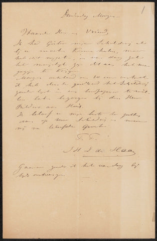 Letter to Alberto Caramelli, Johannes Hubertus Leonardus de Haas, 1842 - 1891 Canvas Print