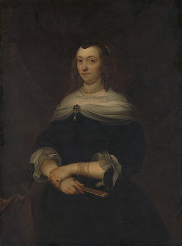 Portrait of a Woman, thought to be Lucretia Boudaen (1616-1663), Wife of Jean Ortt and Second Wife of Christoffel van Gangelt, Jacob van Loo (copy after), 1640 - 1670 Canvas Print