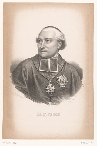 Portrait of Cardinal Joseph Fesch, Charles Louis Bazin, 1830 Canvas Print