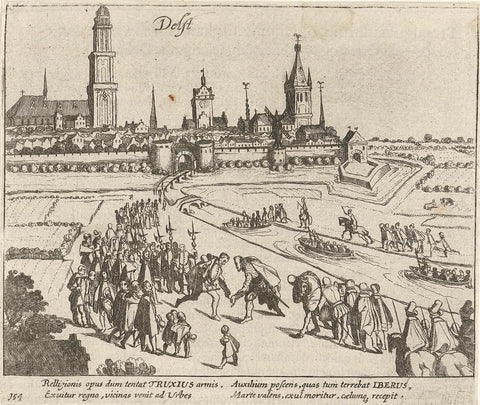 Truchsess is received in Delft, 1584, Simon Frisius, 1613 - 1615 Canvas Print