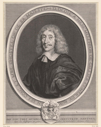 Portrait of Melchior de Gillier, Robert Nanteuil, 1652 Canvas Print