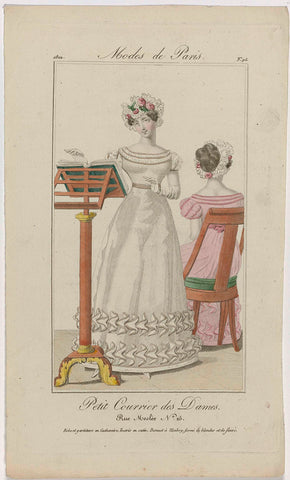 Petit Courrier des Dames, 1822, No. 95 : Robe et garniture en Cachemir (...), anonymous, 1822 Canvas Print