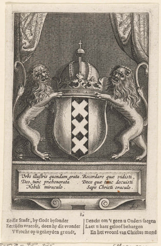 Coat of arms of Amsterdam, 1, anonymous, 1639 - 1699 Canvas Print
