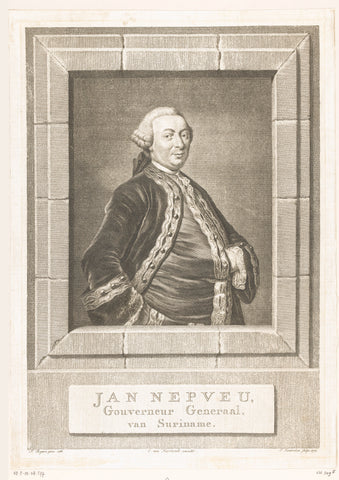 Portrait of Jan Nepveu, Jacob Houbraken, 1770 Canvas Print