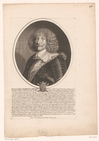 Portret van Nicolas de L'Hospital, Pierre Daret, Pierre Daret, 1652 Canvas Print