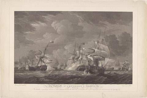 Battle of Kamperduin, 1797, Thomas Hellyer, 1799 Canvas Print