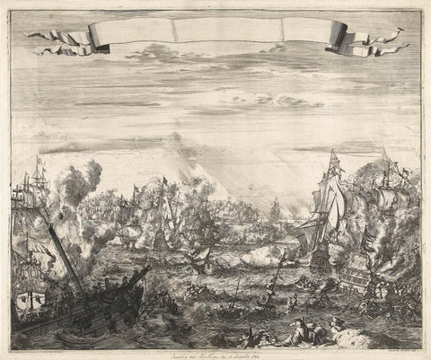 Battle of Malaga, 1704, Romeyn de Hooghe (attributed to), 1704 Canvas Print