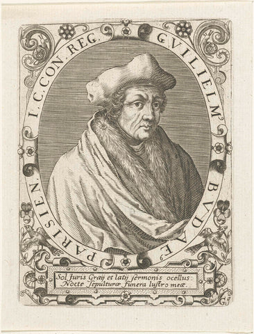 Portrait of Guillaume Budé, Theodor de Bry, 1669 Canvas Print