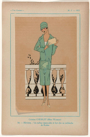 Très Parisien, 1925, No. 7, Pl. 10: Création CHERUIT - RÊVERIE, G-P. Joumard, 1925 Canvas Print