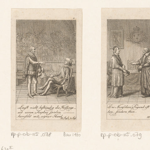 Charles IX in conversation with Gaspard de Coligny, Daniel Nikolaus Chodowiecki, 1790 Canvas Print