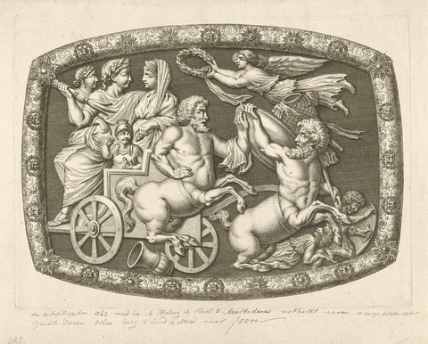 Onyx with a Roman float and two centaurs, Simon Fokke, 1765 - 1767 Canvas Print