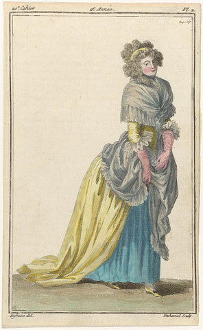 Magasin des Modes Nouvelles Françaises et Anglaises, 30 Mai 1787, Pl. 2, A.B. Duhamel, 1787 Canvas Print