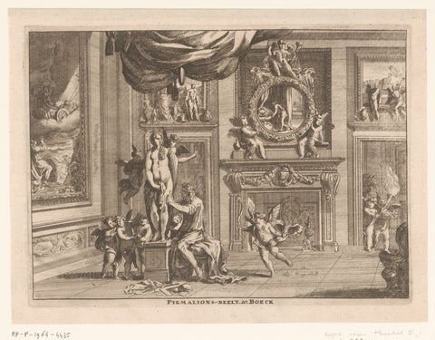 Pygmalion in zijn atelier, anonymous, Jean Lepautre, 1628 - in or after 1682 Canvas Print