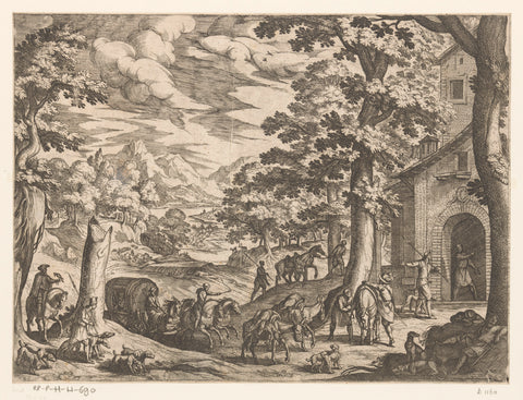 Return of hunting, Antonio Tempesta, 1599 Canvas Print