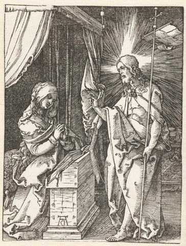 Christ appears to its mother, Albrecht Dürer, 1510 Canvas Print