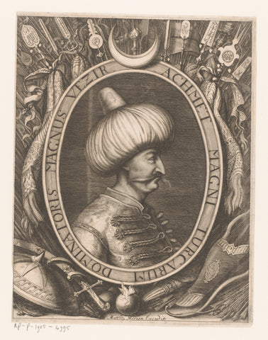 Portrait of Sultan Ahmed I, anonymous, inherits Matthäus Merian (I), 1672 Canvas Print