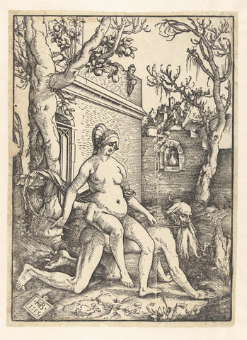 Aristotle en Phyllis (Campaspe), Hans Baldung Grien, 1515 Canvas Print