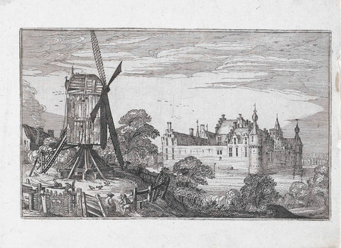 Castle Toutenburg in Vollenhove, Claes Jansz. Visscher (II), c. 1615 - c. 1625 Canvas Print