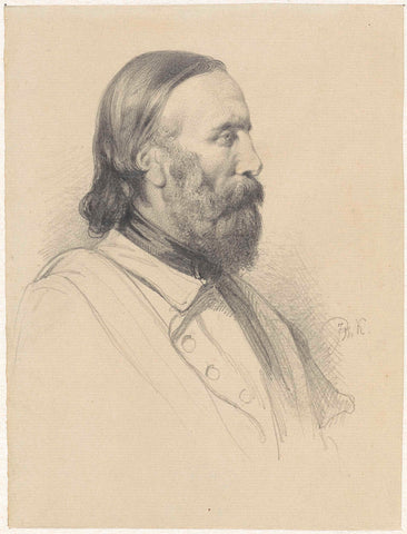 Portrait of Giuseppe Garibaldi, Johan Philip Koelman, 1828 - 1893 Canvas Print