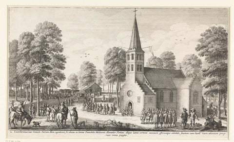 De graaf en gravin von Thurn und Taxis go to churches, 1650, Wenceslaus Hollar, 1651 Canvas Print