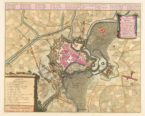 Map of the Siege of Menen, 1706, Pieter van Call (II), 1706 Canvas Print