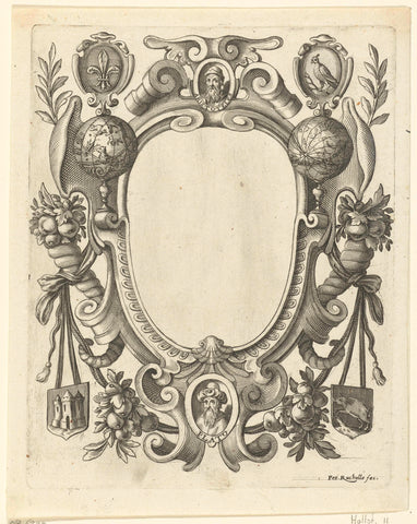 Cartouche, Petrus Rucholle, c. 1628 - before 1647 Canvas Print