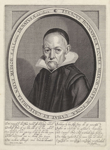 Portrait of Isaac Hoornbeeck, Pieter de Jode (II), 1628 - 1670 Canvas Print