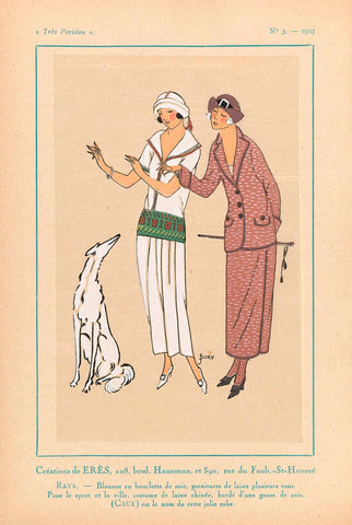 Très Parisien, 1923, No. 3: Creations of ERÈS... RAYA..., J. Dory, 1923 Canvas Print