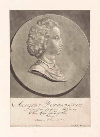 Portrait of Alexius Petrovich, Pieter Schenk (I), 1703 - 1713 Canvas Print