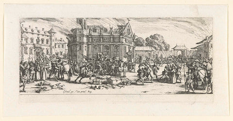 Soldiers plunder a monastery, Jacques Callot, 1633 Canvas Print