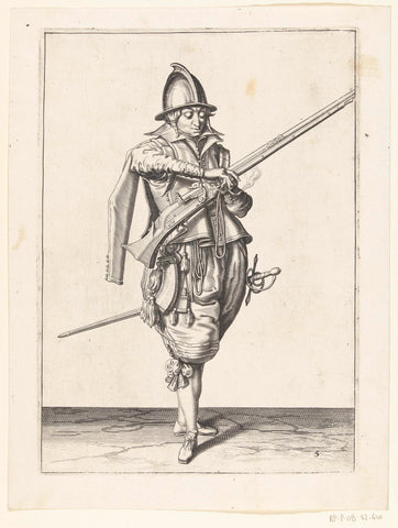 Soldier with a rudder that takes his fuse, Jacob de Gheyn (II) (workshop or), 1597 - 1607 Canvas Print