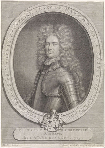 Portrait of Paul de Rapin de Thoyras, Jacob Houbraken, 1725 Canvas Print