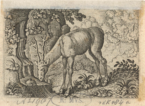 Thirsty deer, Michiel le Blon, 1616 Canvas Print