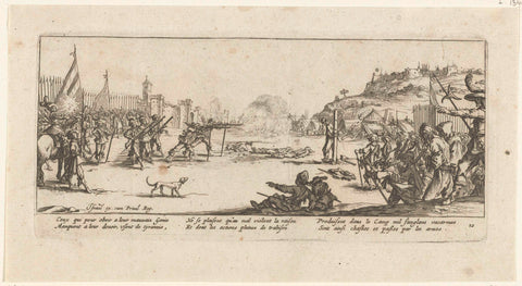 Strafmaatregelen: het vuurpeloton, Jacques Callot, 1677 - 1690 Canvas Print