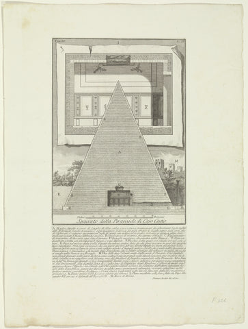 Cross-section of the Pyramid of Cestius in Rome, Giovanni Battista Piranesi, c. 1756 - c. 1757 Canvas Print