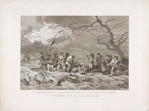 Memorial to the flood of 1809, Abraham Lion Zeelander, 1809 Canvas Print