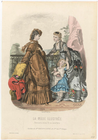 La Mode Illustrée, 1870, No. 33: Toilettes de Mme Breant-Castel (...), Huard, 1870 Canvas Print