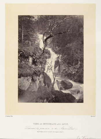 Waterval in de rivier de Kander in Berner Oberland, Zwitserland, William England, 1863 - 1865 Canvas Print