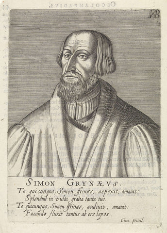 Portrait of Simon Grynaeus, Hendrick Hondius (I), 1599 Canvas Print